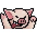 🤗 emoji LIHKG Pig Animated (Pixel Art, Unofficial) Telegram sticker 17 of 42