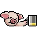 🍺 emoji LIHKG Pig Animated (Pixel Art, Unofficial) Telegram sticker 8 of 42