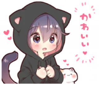 Sticker from Boy of a black cat(hoody)2