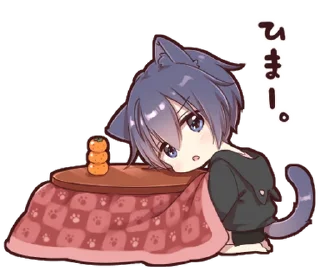 🫠 emoji Boy of a black cat(hoody)2 @deazzle Telegram sticker 17 of 32