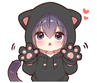 🥺 emoji Boy of a black cat(hoody)2 @deazzle Telegram sticker 16 of 32