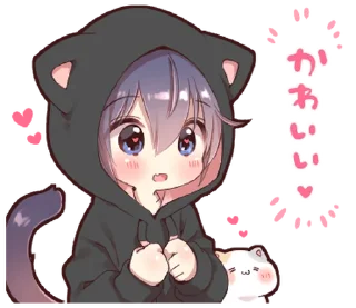 ❤️ emoji Boy of a black cat(hoody)2 @deazzle Telegram sticker 13 of 32