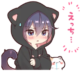 😥 emoji Boy of a black cat(hoody)2 @deazzle Telegram sticker 14 of 32