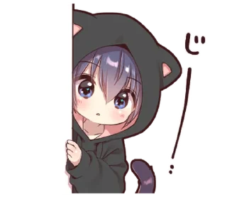 😢 emoji Boy of a black cat(hoody)2 @deazzle Telegram sticker 1 of 32