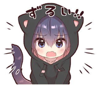 😖 emoji Boy of a black cat(hoody)2 @deazzle Telegram sticker 21 of 32