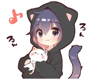 😊 emoji Boy of a black cat(hoody)2 @deazzle Telegram sticker 4 of 32