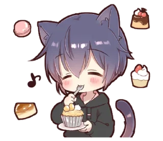 🧁 emoji Boy of a black cat(hoody)2 @deazzle Telegram sticker 12 of 32