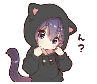 😯 emoji Boy of a black cat(hoody)2 @deazzle Telegram sticker 2 of 32