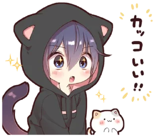 🤩 emoji Boy of a black cat(hoody)2 @deazzle Telegram sticker 15 of 32