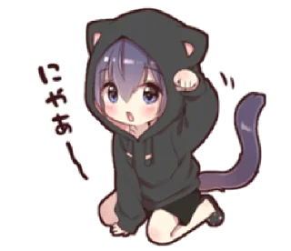 Sticker from Boy of a black cat(hoody)2 @TimmyStime