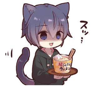 😅 emoji Boy of a black cat(hoody)2 @deazzle Telegram sticker 24 of 32