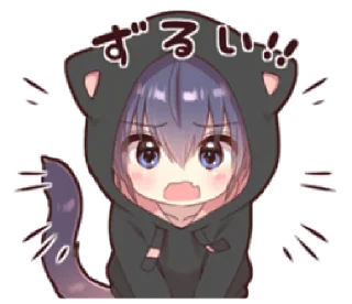 Sticker from Boy of a black cat(hoody)2 @TimmyStime