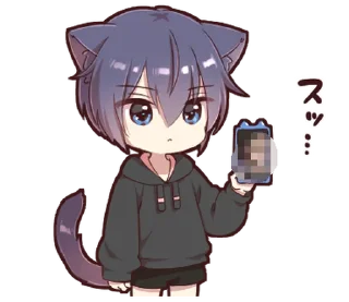 😠 emoji Boy of a black cat(hoody)2 @deazzle Telegram sticker 23 of 32