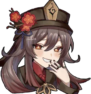 😁 emoji Hu Tao (genshin_impact) @Anak_kucing_stiker Telegram sticker 6 of 35