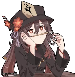 😒 emoji Hu Tao (genshin_impact) @Anak_kucing_stiker Telegram sticker 19 of 35