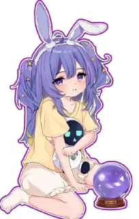 😒 emoji Moona Hoshinova (hololive) @Anak_kucing_stiker Telegram sticker 11 of 19