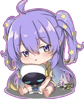 😒 emoji Moona Hoshinova (hololive) @Anak_kucing_stiker Telegram sticker 10 of 19