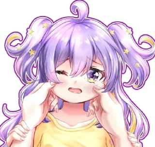😌 emoji Moona Hoshinova (hololive) @Anak_kucing_stiker Telegram sticker 8 of 19