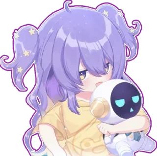 😳 emoji Moona Hoshinova (hololive) @Anak_kucing_stiker Telegram sticker 7 of 19