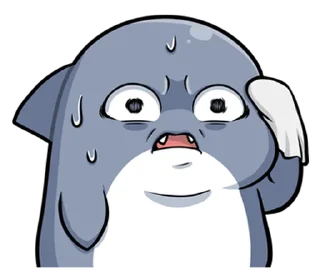 😥 emoji 胖鯊魚鯊西米15調皮搗蛋 @moe_sticker_bot Telegram sticker 22 of 40