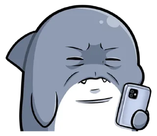 😟 emoji 胖鯊魚鯊西米15調皮搗蛋 @moe_sticker_bot Telegram sticker 21 of 40