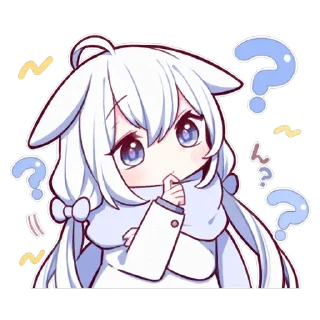 ❓ emoji WHITE SWEETIE BUNNY 1 uzume Ver. Telegram sticker 18 of 40