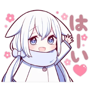 🖐 emoji WHITE SWEETIE BUNNY 1 uzume Ver. Telegram sticker 5 of 40