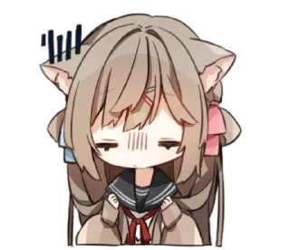 😢 emoji ねこみみ女子高生 Telegram sticker 15 of 40