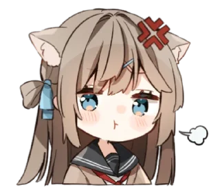 💢 emoji ねこみみ女子高生 Telegram sticker 14 of 40