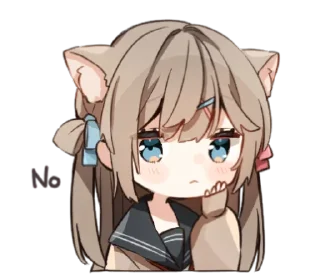 🙅‍♀️ emoji ねこみみ女子高生 Telegram sticker 8 of 40