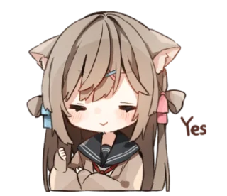 😊 emoji ねこみみ女子高生 Telegram sticker 7 of 40