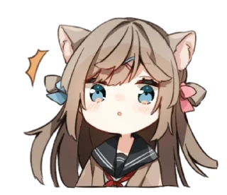 😮 emoji ねこみみ女子高生 Telegram sticker 19 of 40