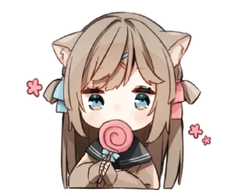 🍭 emoji ねこみみ女子高生 Telegram sticker 24 of 40