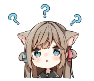 ❔ emoji ねこみみ女子高生 Telegram sticker 1 of 40
