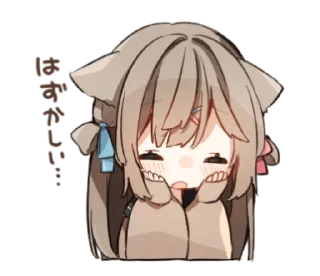 🙈 emoji ねこみみ女子高生 Telegram sticker 17 of 40