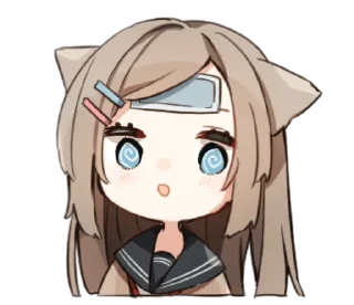 🤒 emoji ねこみみ女子高生 Telegram sticker 23 of 40