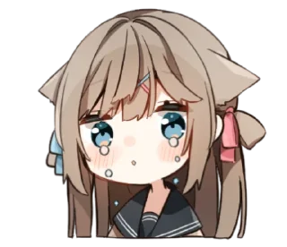 😢 emoji ねこみみ女子高生 Telegram sticker 16 of 40