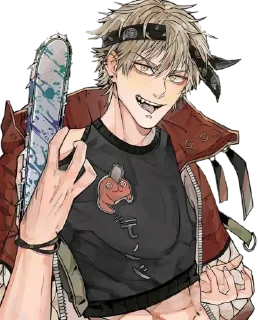 Sticker from Denji Chainsaw man @Anak_kucing_stiker