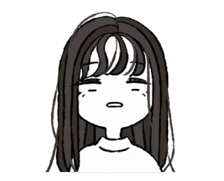 Sticker from Long Hair Girl (@AnimeLibrary_Stickers)