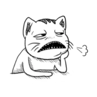 😪 emoji Ugly Tabby Cat (FULL) [英文/印尼] @WSZB_Stickers Telegram sticker 23 of 71