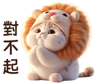 ⭐ emoji Meow Lion so cute [TW] @moe_sticker_bot Telegram sticker 18 of 40