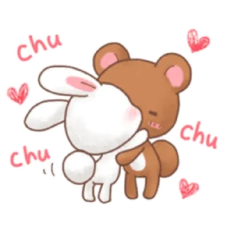 😘 emoji Rabbit & Bear's love Prt. 1 (FULL) [日本] @WSZB_Stickers Telegram sticker 4 of 41