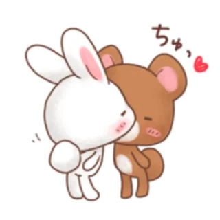 😘 emoji Rabbit & Bear's love Prt. 1 (FULL) [日本] @WSZB_Stickers Telegram sticker 2 of 41