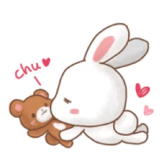 😘 emoji Rabbit & Bear's love Prt. 1 (FULL) [日本] @WSZB_Stickers Telegram sticker 5 of 41