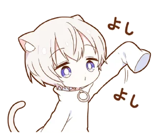 👋 emoji MININEKO boy sticker @deazzle Telegram sticker 17 of 40