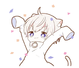 🥳 emoji MININEKO boy sticker @deazzle Telegram sticker 11 of 40