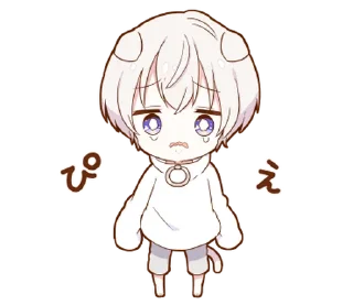 😢 emoji MININEKO boy sticker @deazzle Telegram sticker 13 of 40