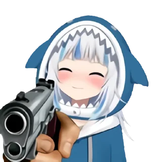 🔫 emoji Gawr Gura Telegram sticker 14 of 120