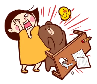 ⭐ emoji 懶得打字小姐xBROWN & FRIENDS @moe_sticker_bot Telegram sticker 22 of 40
