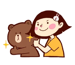 ⭐ emoji 懶得打字小姐xBROWN & FRIENDS @moe_sticker_bot Telegram sticker 11 of 40